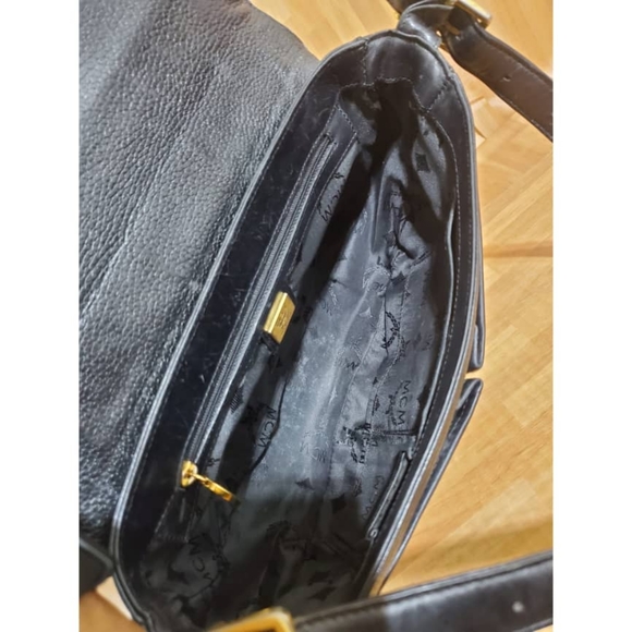 Authentic MCM Saddle Leather Studded Flap Shoulder Bag - Picture 10 of 13